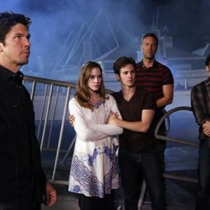 Still of JR Bourne Michael Trucco Nick Wechsler Connor Paolo and Christa B Allen in Kerstas 2011