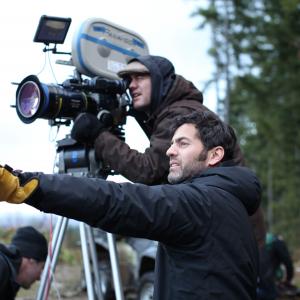 David Rosenthal and Edu Grau on the set of A Single Shot