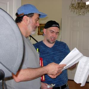 1st AD Frank Battaglia consults with Jon Teboe DirectorCoProducer of Heirloom between set ups January 2006
