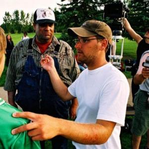 James Whittingham with director Lowell Dean on the set of Doomed 2006