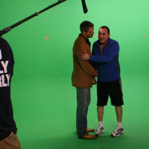 On set with Tom Sizemore.