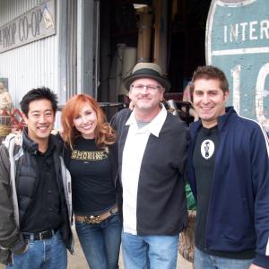 MYTHBUSTERS - GRANT, KARI, ANDREW & TORY IN FRONT OF THE PROP HOUSE
