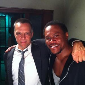 James Russo and Malik Barnhardt on the set of 513