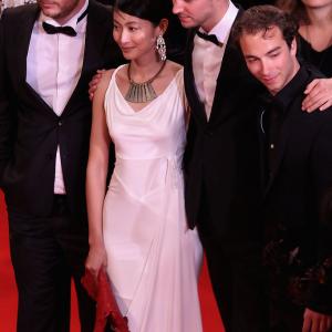Rogier de Blok, Huan Ru-Ke, David Verbeek and Stijn Koomen on the red carpet in Cannes