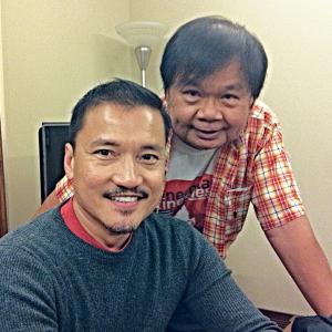 With Jon Jon Briones a The Engineer in Ms Saigon working with him in  Godzilla in Warner Brothers Lot In Burbank CA