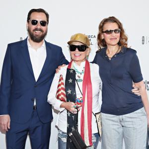 Director Eric Weinrib Roseanne Barr and Sandra Bernhard attend the world premiere of Roseanne for President! at the Tribeca Film Festival SVA Theatre April 18 2015