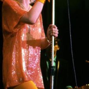 Deborah Harry lead singer of Blondie wearing Stephen Sprouse