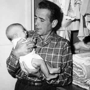 Humphrey Bogart and his son Stephen at home 1949