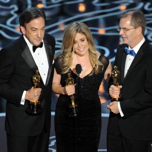 Chris Buck Peter Del Vecho and Jennifer Lee at event of The Oscars 2014