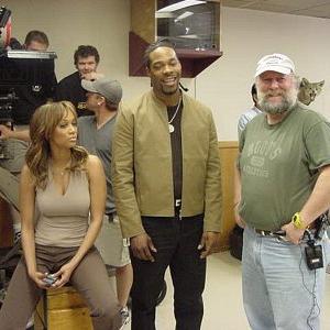 Tyra Banks Busta Rhymes and Rick Rosenthal in Halloween Resurrection 2002