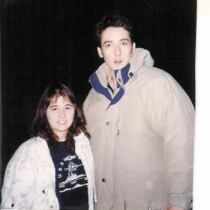 Gina with John Cusack on the set of 