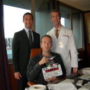 On set of Better Off Ted. With Jay Harrington (Ted) and Matt Harrington (Ted's stand-in).