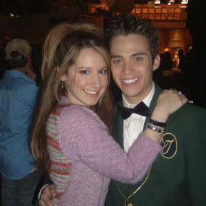 Ashley Tisdale  Vince Rimoldi on the set of The Suite Life of Zack and Cody