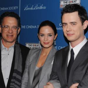 Tom Hanks Colin Hanks and Emily Blunt at event of The Great Buck Howard 2008