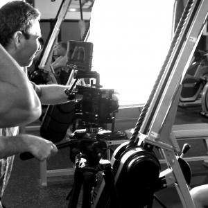 Alex Ardenti on the set with Kim Lyons' UFC Gym commercial spot for Ardenti Films