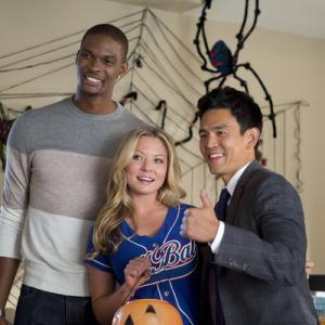 Still of John Cho Kaitlin Doubleday and Chris Bosh in Go On Videogame Set Match 2012