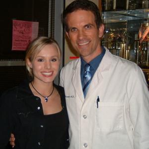 Kristen Bell and Mel Fair on the set of Veronica Mars episode Look Whos Stalking