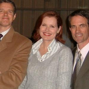 Kyle Secor, Geena Davis and Mel Fair on the set of Commander in Chief, episode 