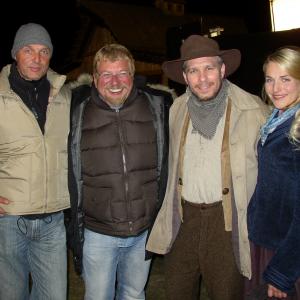 Neil Fifer (3rd. from left) as Daniel Bottoms in (Im Tal der wilden Rosen) 'The Valley of Wild Roses.' (2007) - 'In the Heart of Truth.' Also shown: Jorg Slotty (Asst. Director), Dieter Kehler (Director) and Tanja Wedhorn ('Luise').