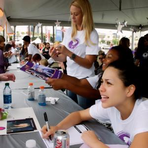 Jennifer Lothrop and Alyssa Diaz -Volunteering @the Run FornLife Children's Cancer Torch Run