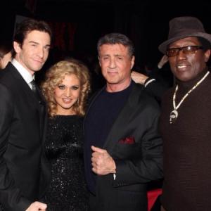 Opening night of ROCKY Broadway  Orfeh and husband Andy Karl with Sylvester Stallone and Wesley Snipes