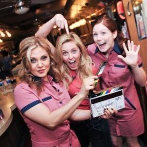 Orfeh, Taylor Louderman, and Allison Case on the set of Life of An Actress