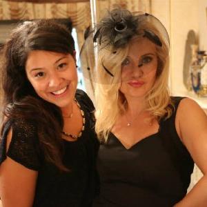 Orfeh and Gina Rodriguez on the set of Sleeping with the Fishes