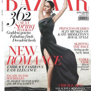 Nicole Trunfio on the cover of Harpers Bazaar