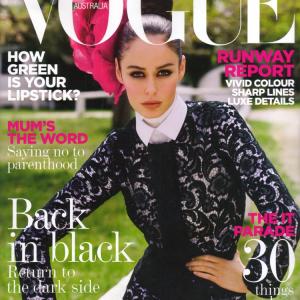 Nicole Trunfio on the cover of Australian Vogue