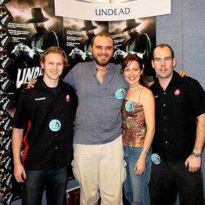 Mungo McKay and Emma Randall at event for Undead 2003