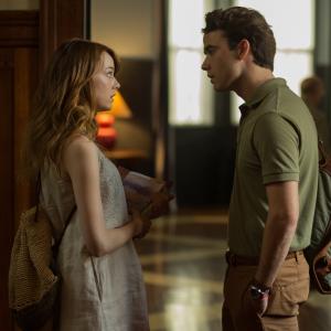 Still of Emma Stone and Jamie Blackley in Neracionalus zmogus 2015