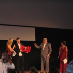 Thomas Corneliussen accepting Taromina FilmFest Award
