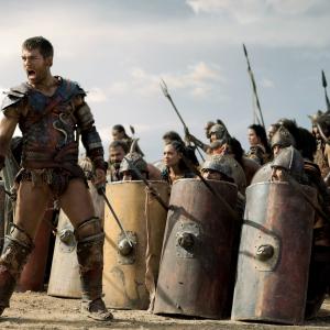 Still of Barry Duffield and Liam McIntyre in Spartacus Blood and Sand 2010