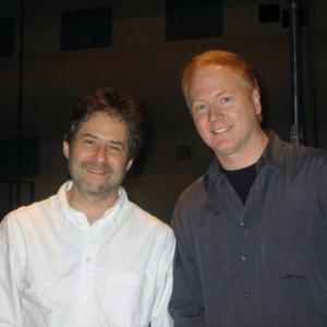 James Horner and Rob Pottorf at the recording session for Bobby jones Stroke of Genius ToddAO sound stage