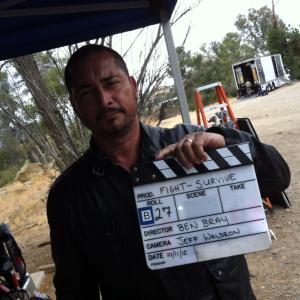 Director and Writer Ben Bray on the set of his Short film Survive Produced by John Chu