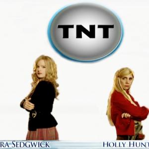 Mare Costello as Kyra Sedgwick and Nancy Harding as Holly Hunter in a skit for MADtv.