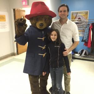 With the famous Paddington and Paulane Touchette watching the movie with sick children at the Montreal CHUM Thank you all for this amazing opportunity to share this movie with parents and families
