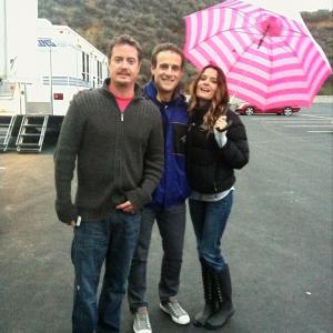 Steve with Jeremy London and Gina Holden on the set of SINKHOLE