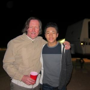 Brandon Soo Hoo with Robert Pateick on set of From Dusk Till Dawn (2014)