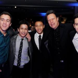 Brandon Soo Hoo with Gavin Hood Aramis Knight Asa Butterfield and Cameron Gaskins at Summit Entertainments Enders Game After Party in Hollywood Ca on Oct 282013