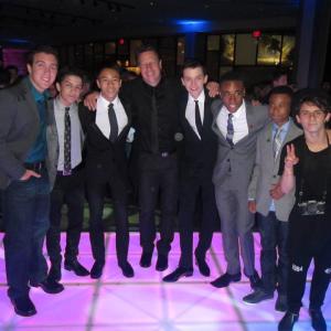 Brandon Soo Hoo with Director Gavin Hood Asa Butterfield Moises Arias Aramis Knight and co stars at Summit Entertainments Enders Game After Party in Hollywood Ca on Oct 282013