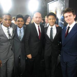 Brandon Soo Hoo at Summit Entertainment's LA premiere of Ender's Game with Sir Ben Kinsley and co stars Khylin Rhambo, Suraj Partha & Conor Carroll. Oct 28, 2013