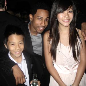 Brandon Soo Hoo with Brittany Soo Hoo and Brandon Jackson at the Tropic Thunder Premiere After Party August 11,2008