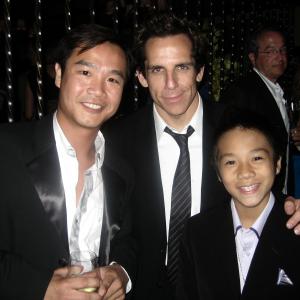 Brandon Soo Hoo with Ben Stiller and Trieu Tran at the Tropic Thunder Premiere After Party August 11 2008
