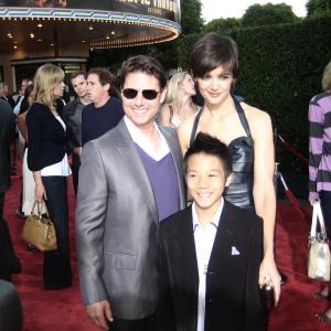 Brandon Soo Hoo, Tom Cruise and Katie Holmes at the Premiere of Tropic Thunder August 11, 2008