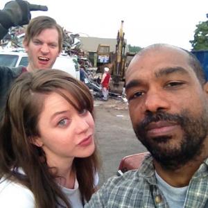 With Anna Giles and Michael Beach on the set of Scrapper August 2012
