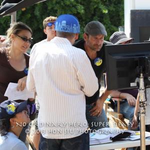 Troy directed with his crew on the set No Ordinary Hero The SuperDeafy Movie