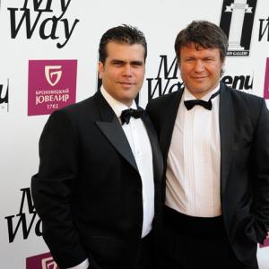 Frederico Lapenda and Oleg Taktarov at the world premiere of The Way in Moscow