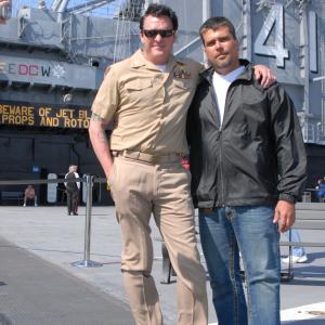 Michael Madsen and Frederico Lapenda in the set of Put(The Way)on the USS Midway, San Diego California
