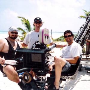 Chris Manley Grizz Salzl and Randy Stamhuis on set of Stickup just outside of Tulum Mexico
